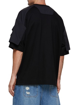 Back View - Click To Enlarge - JUUN.J - Nylon Layered Cotton T-Shirt