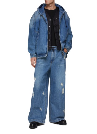 Figure View - Click To Enlarge - JUUN.J - Oversized Hooded Denim Jacket