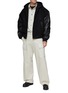 Figure View - Click To Enlarge - JUUN.J - Leather Sleeve Hooded Jacket
