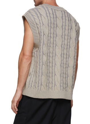 Back View - Click To Enlarge - JUUN.J - Wool Cable Knit Vest