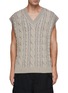 Main View - Click To Enlarge - JUUN.J - Wool Cable Knit Vest