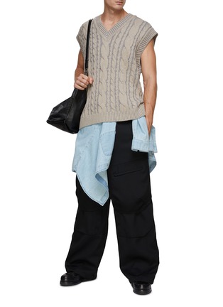 Figure View - Click To Enlarge - JUUN.J - Wool Cable Knit Vest