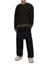 Figure View - Click To Enlarge - JUUN.J - Chequered Cotton Blend Sweater