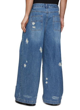 Back View - Click To Enlarge - JUUN.J - Distressed Wide Leg Jeans