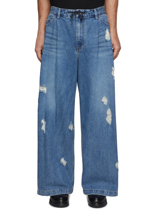 Main View - Click To Enlarge - JUUN.J - Distressed Wide Leg Jeans