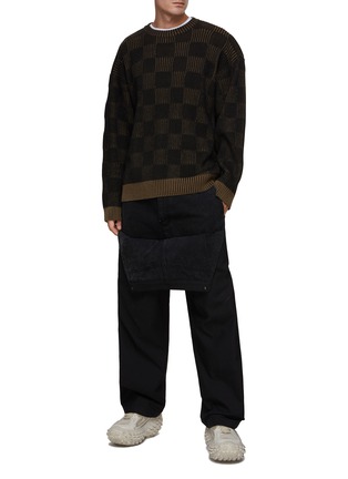 Figure View - Click To Enlarge - JUUN.J - Layered Front Cotton Nylon Blend Pants