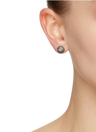 Figure View - Click To Enlarge - EDDIE BORGO - Crystal Silver Cone Stud Earrings