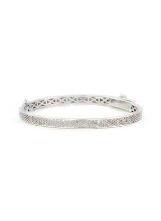 Main View - Click To Enlarge - EDDIE BORGO - Crystal Silver Safety Chain Bangle