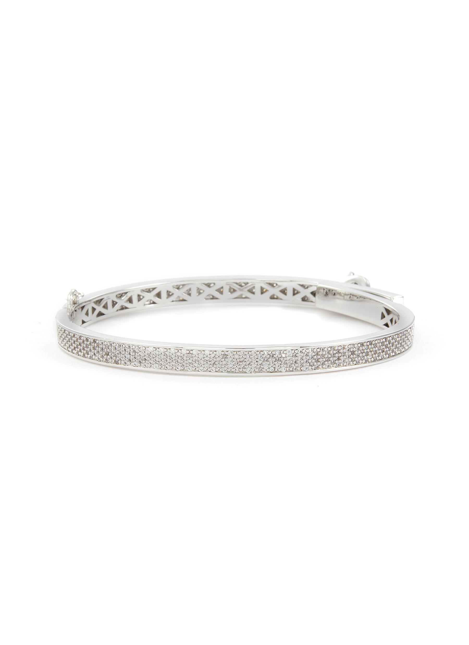Crystal Silver Safety Chain Bangle
