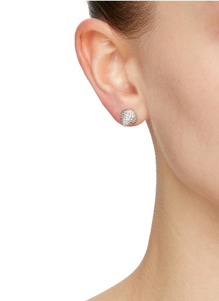Figure View - Click To Enlarge - EDDIE BORGO - Crystal Silver Cone Stud Earrings