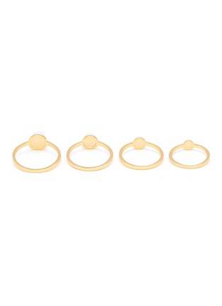 Detail View - Click To Enlarge - EDDIE BORGO - Pearl 12K Gold Plated Rings — Set Of 4