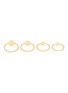 Detail View - Click To Enlarge - EDDIE BORGO - Pearl 12K Gold Plated Rings — Set Of 4