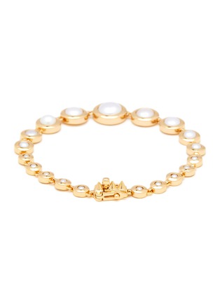 Detail View - Click To Enlarge - EDDIE BORGO - Graduated Pearl 12K Gold Plated Bracelet