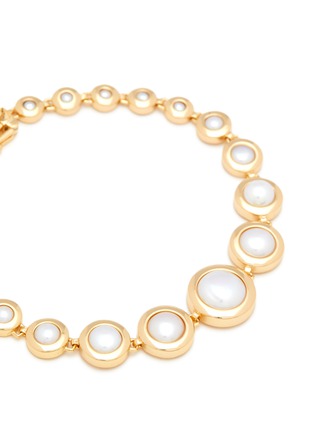 Detail View - Click To Enlarge - EDDIE BORGO - Graduated Pearl 12K Gold Plated Bracelet