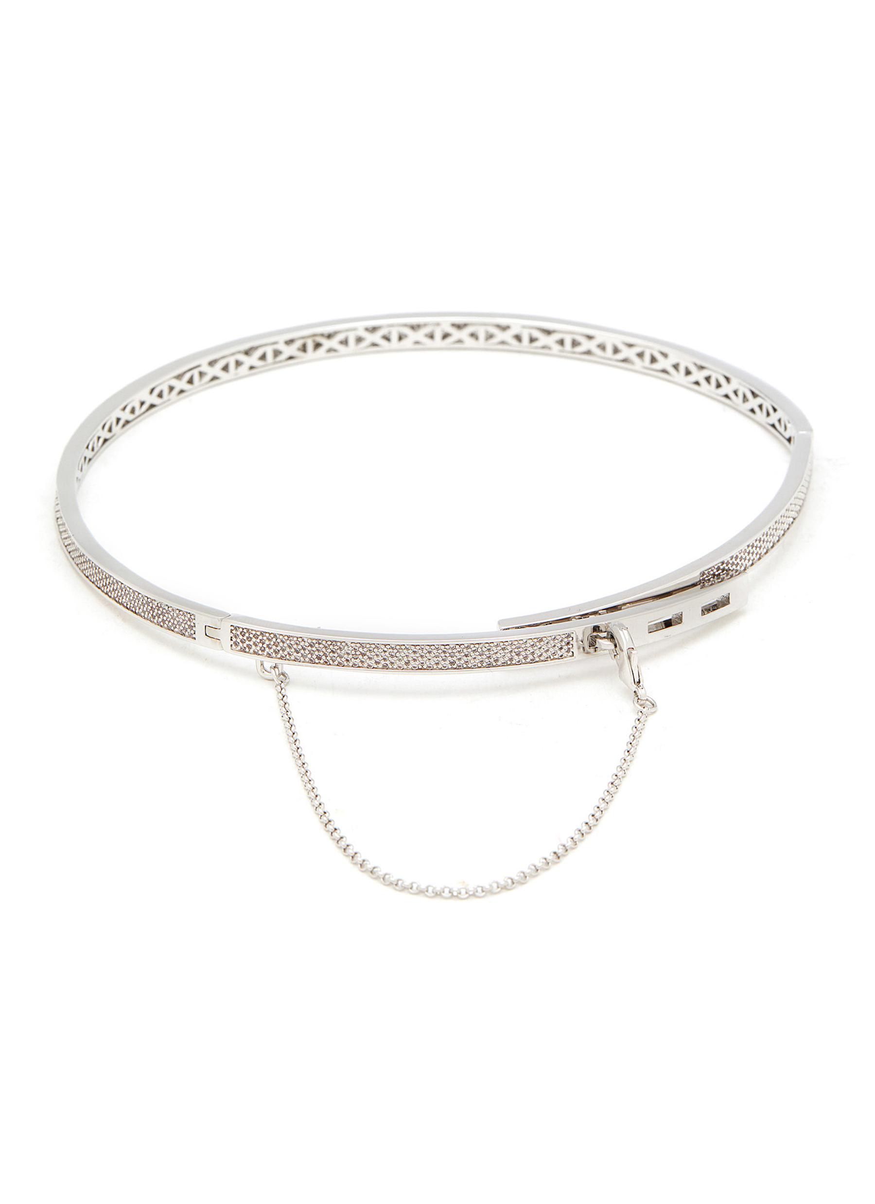 EDDIE BORGO Crystal Silver Safety Chain Choker Smart Closet