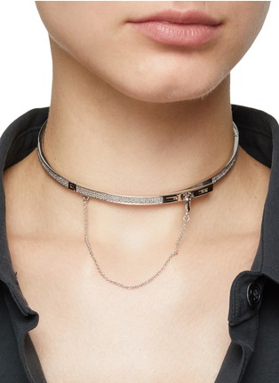 Figure View - Click To Enlarge - EDDIE BORGO - Crystal Silver Safety Chain Choker