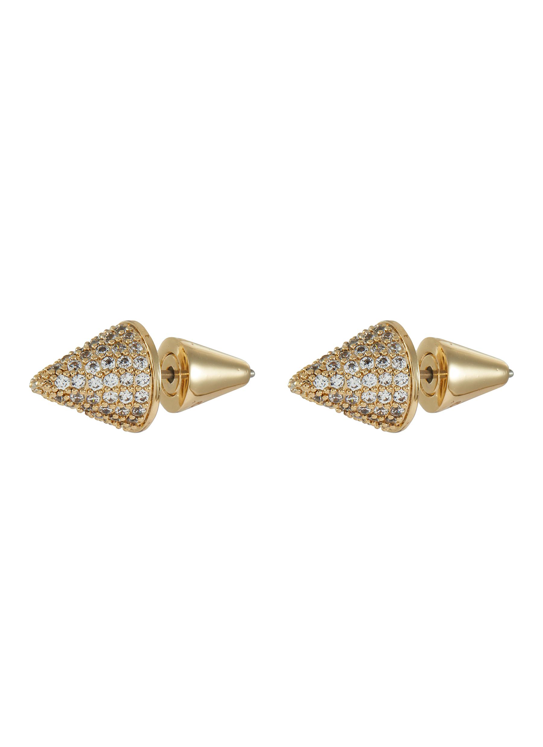 thumbnail image 2 of 18K White Gold Plated Double-Sided Stud Earrings With Lab-Created Cubic Zirconia - Multicolour 2 of 6