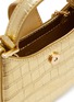 Detail View - Click To Enlarge - SELF-PORTRAIT - Micro Bow Crescent Crocodile Embossed Leather Hobo Bag