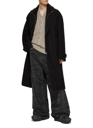 Figure View - Click To Enlarge - JUUN.J - Oversize Single Breasted Wool Cashmere Coat
