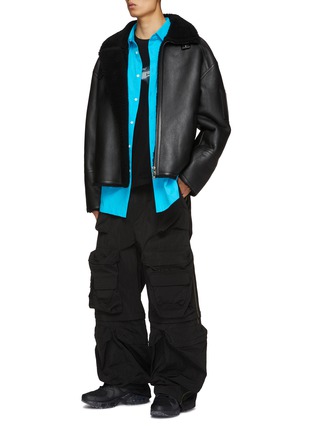 Figure View - Click To Enlarge - JUUN.J - Oversized Shearling Bomber Jacket