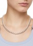 Figure View - Click To Enlarge - NUMBERING - Pearl Plated Brass Safety Pin Necklace