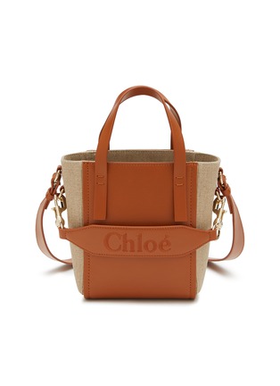 Main View - Click To Enlarge - CHLOÉ - Small Sense Leather Canvas Tote Bag