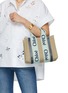 Front View - Click To Enlarge - CHLOÉ - Small Woody Linen Canvas Tote Bag