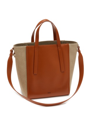 Detail View - Click To Enlarge - CHLOÉ - Large Sense Leather Canvas Tote Bag