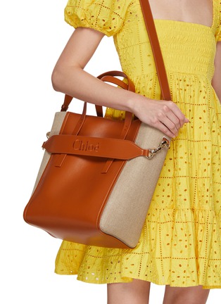 Front View - Click To Enlarge - CHLOÉ - Large Sense Leather Canvas Tote Bag