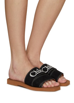 Figure View - Click To Enlarge - CHLOÉ - Woody Denim Slides