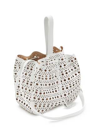 Detail View - Click To Enlarge - ALAÏA - Rose Marie Vienne Perforated Leather Wristlet Bag