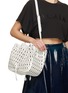 Front View - Click To Enlarge - ALAÏA - Rose Marie Vienne Perforated Leather Wristlet Bag