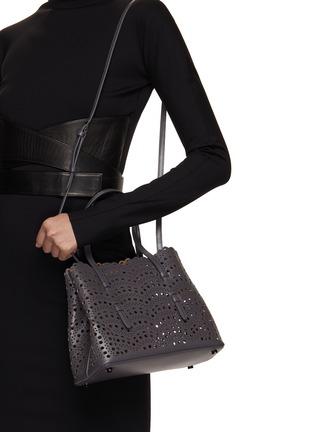 Front View - Click To Enlarge - ALAÏA - Mina 25 Vienne Perforated Leather Tote Bag