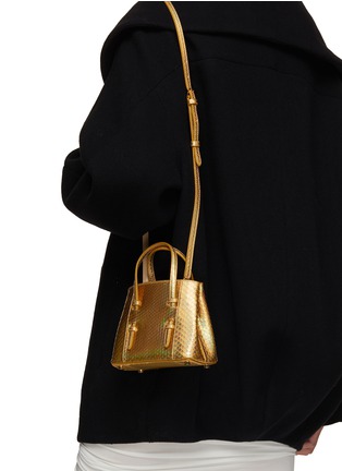 Front View - Click To Enlarge - ALAÏA - Mina 16 Laminated Elaphe Leather Tote Bag