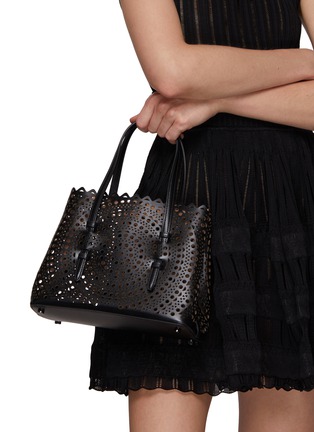 Front View - Click To Enlarge - ALAÏA - Mina 25 Perforated Leather Tote Bag