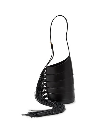 Main View - Click To Enlarge - ALAÏA - Medium Babel Fringed Leather Bucket Bag
