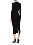 Back View - Click To Enlarge - PRADA - Logo Jacquard Silk Knit Midi Dress