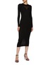 Figure View - Click To Enlarge - PRADA - Logo Jacquard Silk Knit Midi Dress