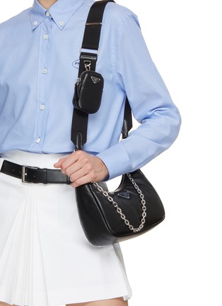 Figure View - Click To Enlarge - PRADA - Padded Leather Shoulder Bag