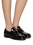Figure View - Click To Enlarge - PRADA - Patent Leather Flat Loafers