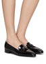 Figure View - Click To Enlarge - PRADA - Patent Leather Point Toe Moccasins