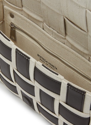 Detail View - Click To Enlarge - BOTTEGA VENETA - Cassette Leather Canvas Crossbody Bag