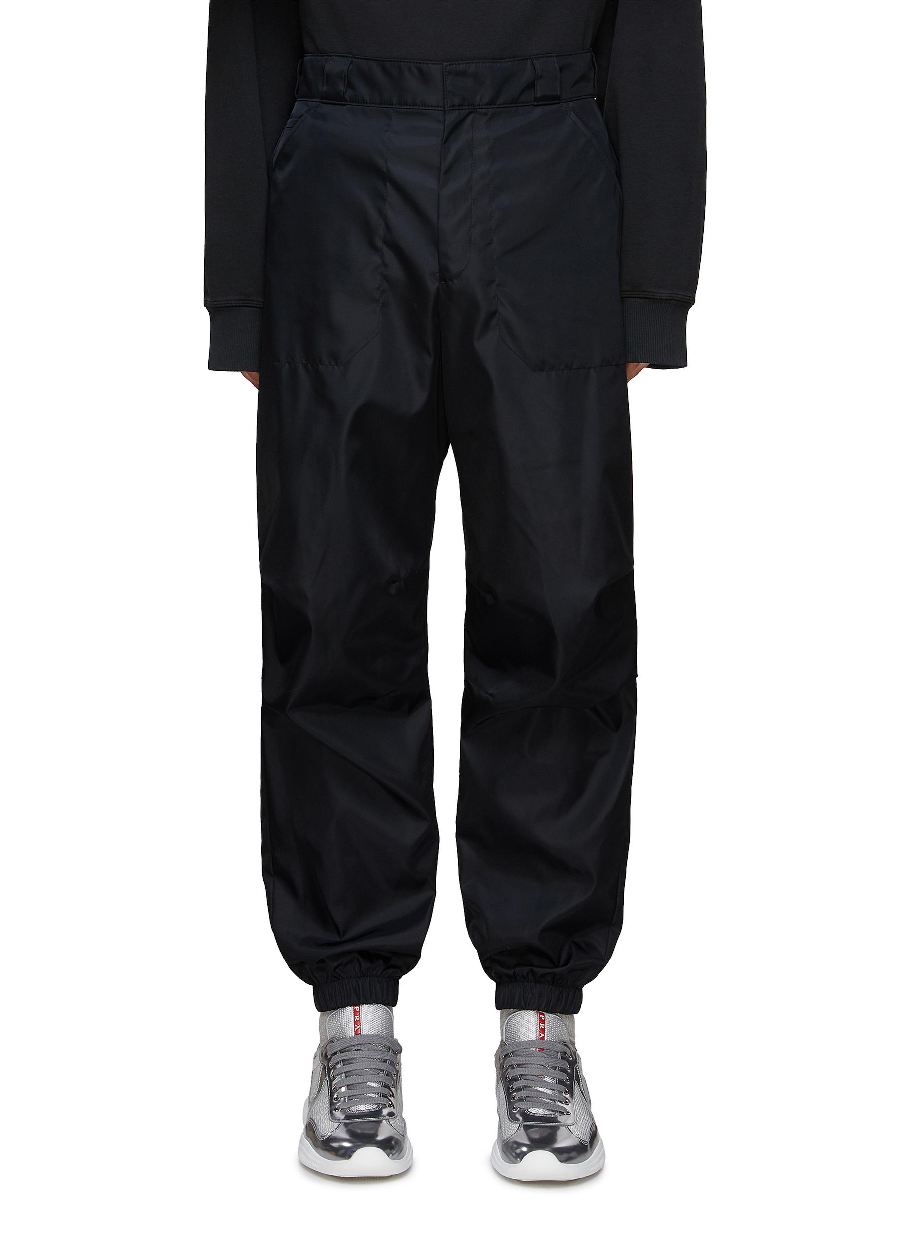 PRADA Logo Plaque Re Nylon Pants Men Lane Crawford