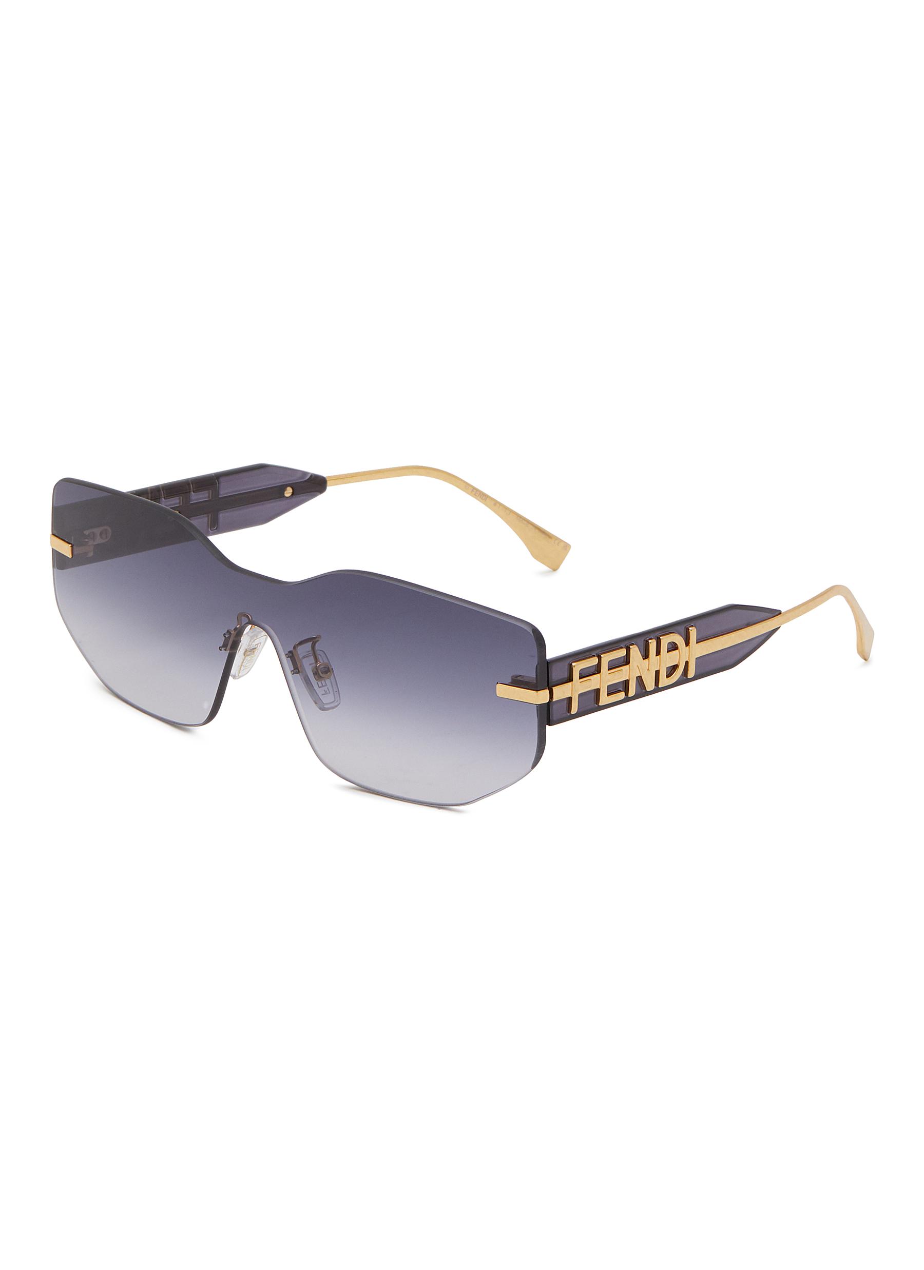 Fendigraphy Logo Acetate Rectangular Frame Sunglasses
