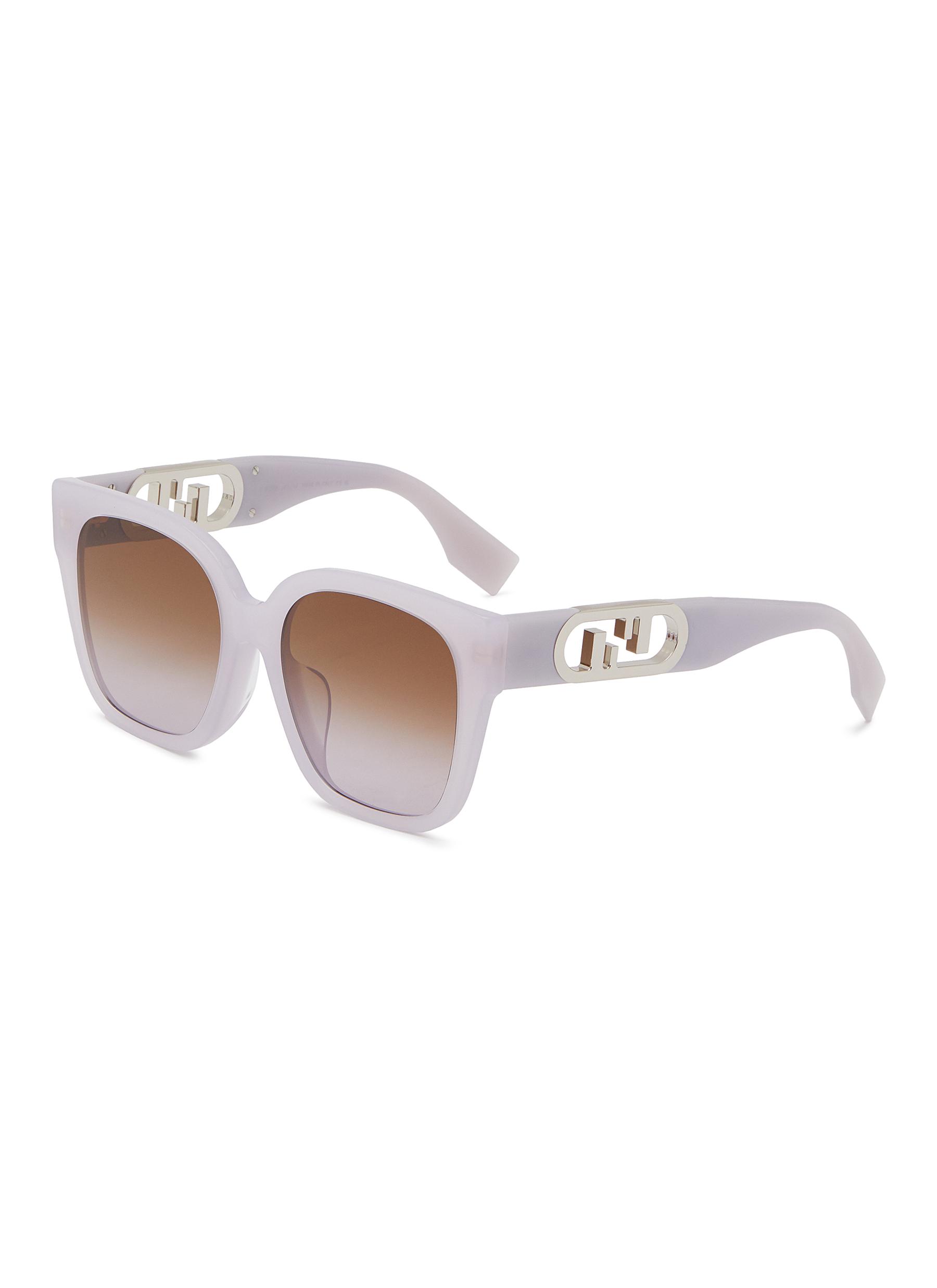 Brown O'lock square acetate sunglasses, Fendi