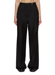 【VIP価格】PRADA Melange palazzo Pants Prada Elastic Wasit Band High-Waist Palazzo Pants women