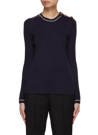 Main View - Click To Enlarge - PRADA - Buttoned Shoulder Detail Top