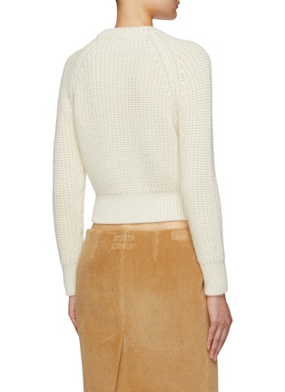 Back View - Click To Enlarge - PRADA - Shearling Front Knit Sleeve Sweater