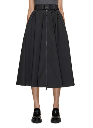 Main View - Click To Enlarge - PRADA - Belted Technical Midi Skirt