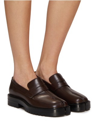 Figure View - Click To Enlarge - MAISON MARGIELA - Tabi County Leather Chunky Loafers